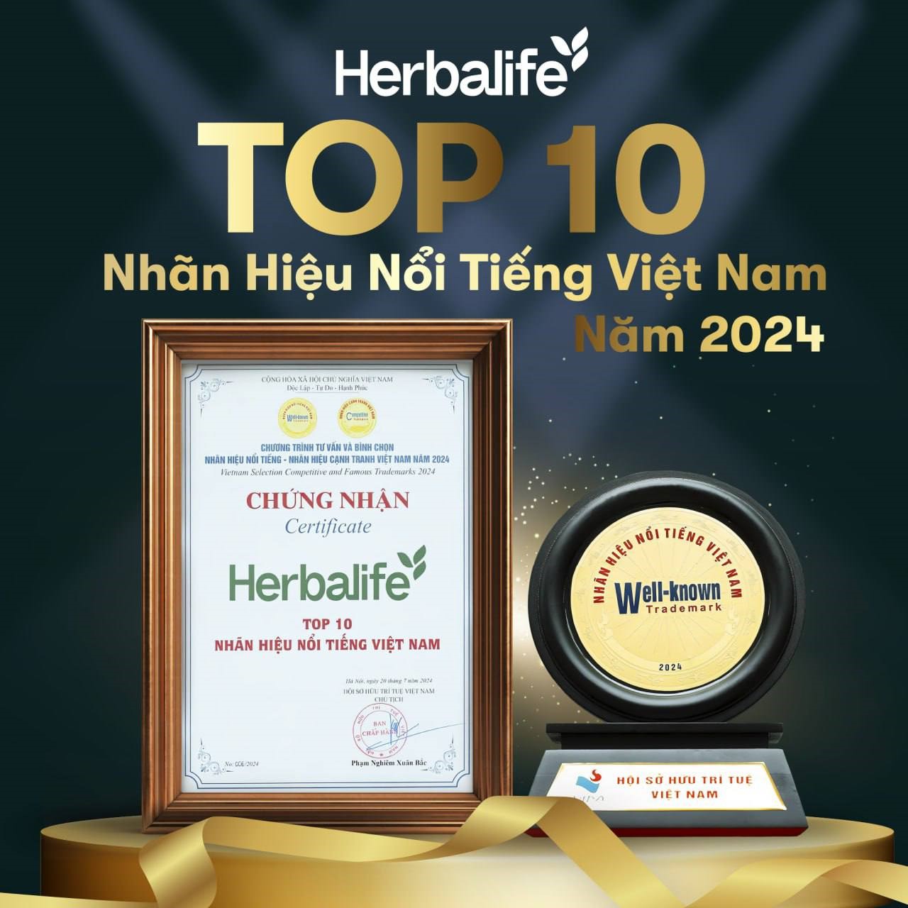 Herbalife Việt Nam đạt Chứng nhận Nhãn hiệu nổi tiếng – Nhãn hiệu cạnh tranh Việt Nam năm 2024 - Ảnh 1.